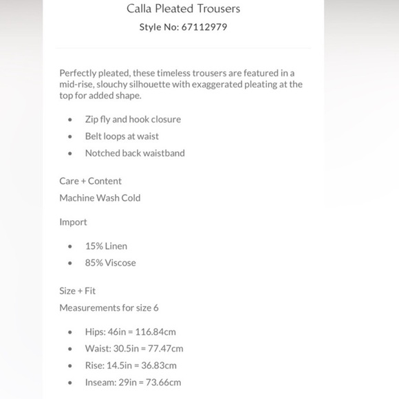 Free People Calla Pleated Trousers in red, size 6. - Picture 6 of 6